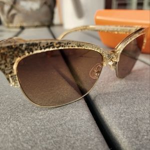 Kate Spade Gold Sparkle Sunglasses with hard case